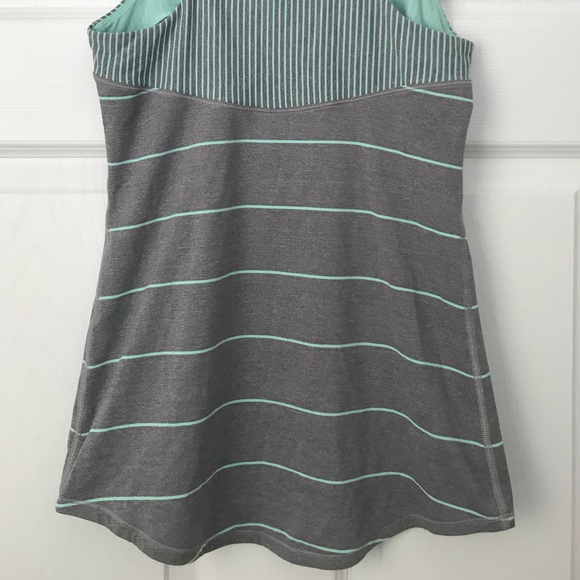 Lululemon Beautiful Grey & Teal Striped Tank - Picture 3 of 5